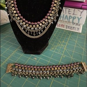 Blue Violet bracelet and matching necklace